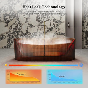 MonBlari TW-8301T Transparent Resin Freestanding Bathtub 1700mm