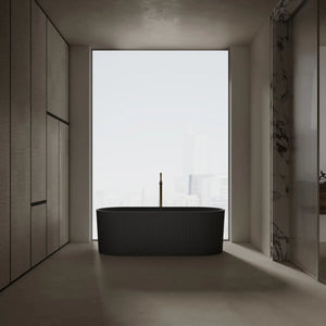 MonBlari TW-8301 Black Solid Surface Freestanding Bathtub 1700mm
