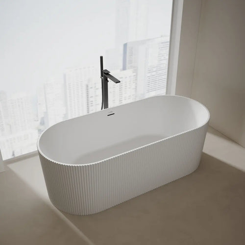 MonBlari TW-8301 White Solid Surface Freestanding Bathtub 1700mm