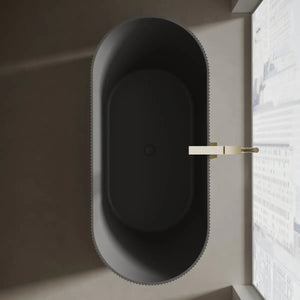 MonBlari TW-8301 Black Solid Surface Freestanding Bathtub 1700mm