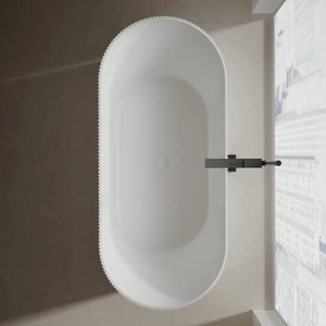 MonBlari TW-8301 White Solid Surface Freestanding Bathtub 1700mm