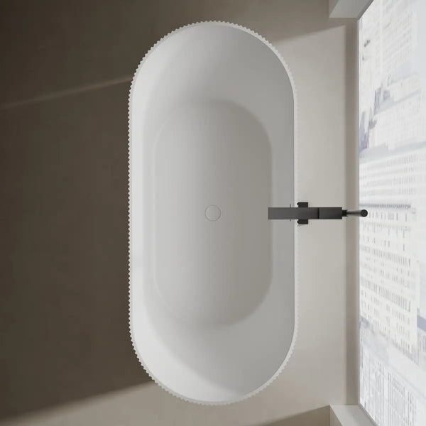 MonBlari TW-8301 White Solid Surface Freestanding Bathtub 1700mm