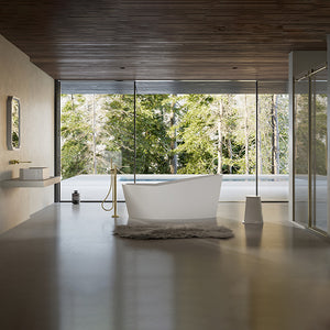 MonBlari TW-8308 Fluted Solid Surface Single Slipper Bathtub 1800mm