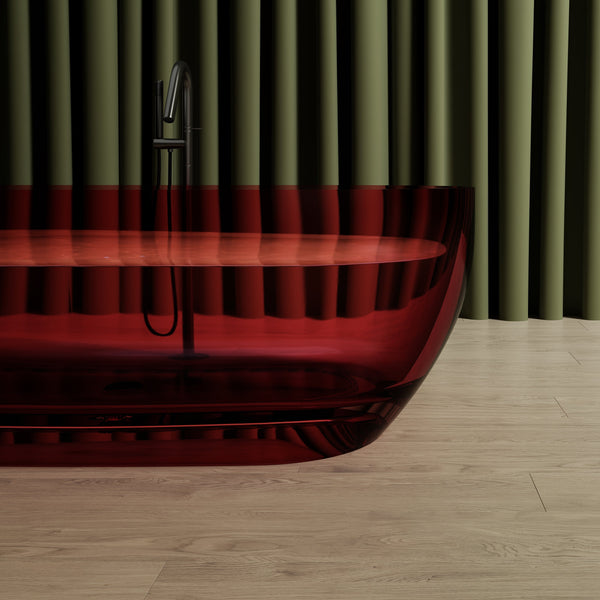 MonBlari Resin Freestanding Bathtub TW-8501-TR-FrontCloseUp