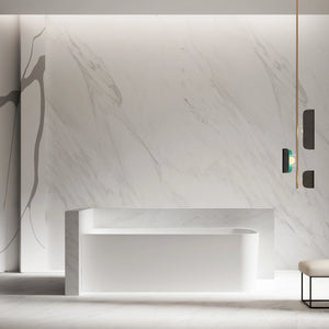 MonBlari TW-8503L White Solid Surface Corner Bathtub 1500mm - 1700mm