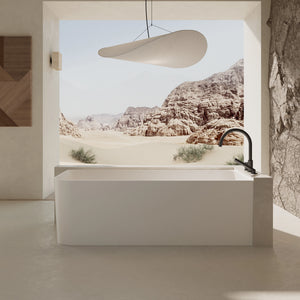 MonBlari TW-8503R White Solid Surface Corner Bathtub 1500mm - 1700mm