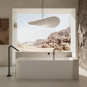 MonBlari TW-8503R White Solid Surface Corner Bathtub 1500mm - 1700mm