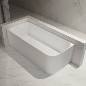 MonBlari TW-8503L White Solid Surface Corner Bathtub 1500mm - 1700mm