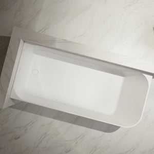 MonBlari TW-8503L White Solid Surface Corner Bathtub 1500mm - 1700mm