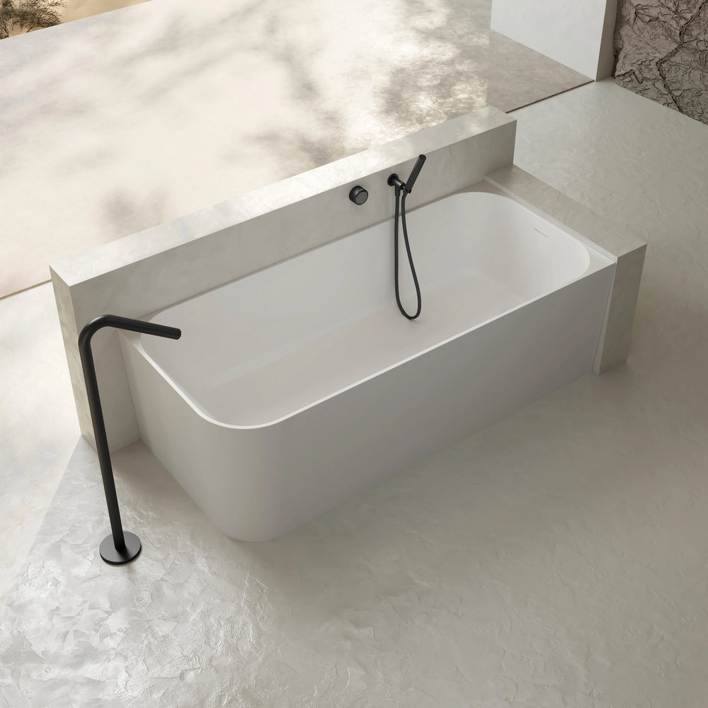 MonBlari TW-8503R White Solid Surface Corner Bathtub 1500mm - 1700mm