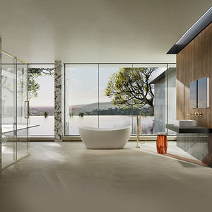 MonBlari TW-8505 Solid Surface Double Slipper Bathtub 1500mm - 1700mm