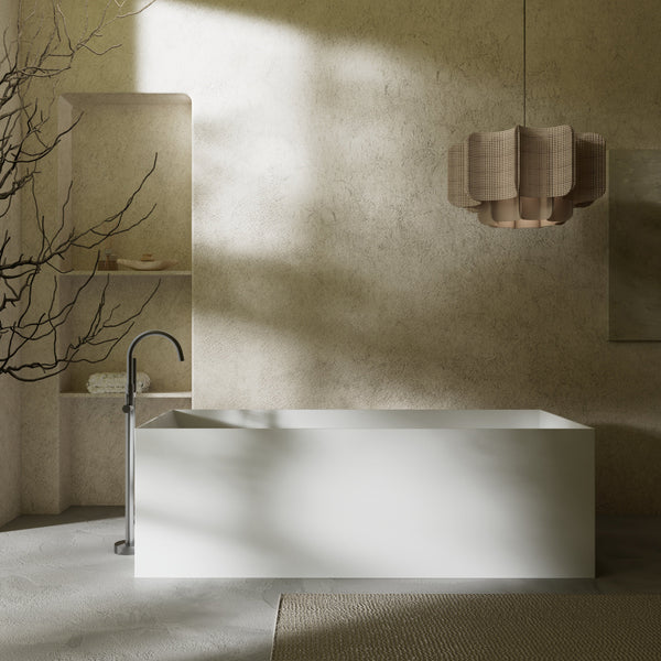 59.1 Inch MonBlari Solid Surface Freestanding Bathtub TW-8572-FrontView1