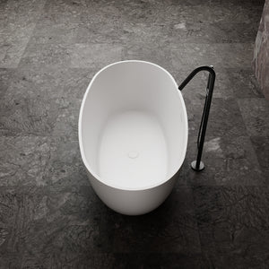 71 Inch MonBlari Solid Surface Freestanding Bathtub TW-8607-MW TW8607MW-SideTopView