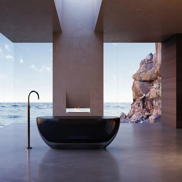 MonBlari TW-8607T Transparent Resin Freestanding Bathtub 1700mm