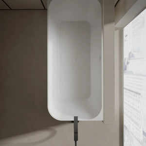 MonBlari TW-8611L White Solid Surface Corner Bathtub 1700mm