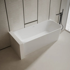 MonBlari TW-8611L White Solid Surface Corner Bathtub 1700mm