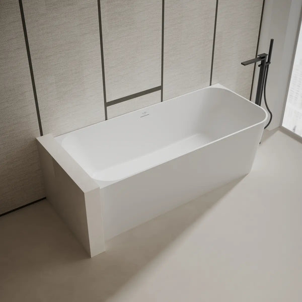 MonBlari TW-8611L White Solid Surface Corner Bathtub 1700mm