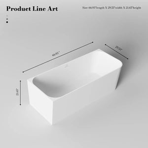 MonBlari TW-8611L White Solid Surface Corner Bathtub 1700mm