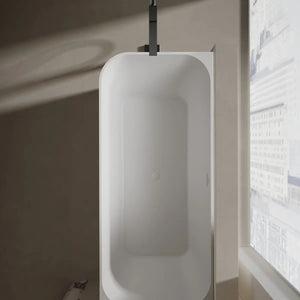 MonBlari TW-8611R White Solid Surface Corner Bathtub 1700mm