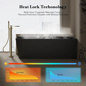 MonBlari TW-8611R Black Solid Surface Corner Bathtub 1700mm
