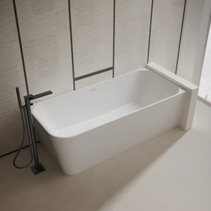 MonBlari TW-8611R White Solid Surface Corner Bathtub 1700mm