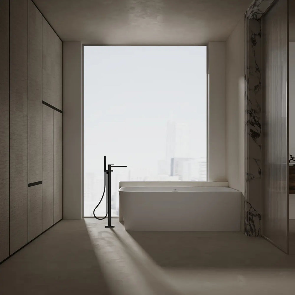 MonBlari TW-8611R White Solid Surface Corner Bathtub 1700mm
