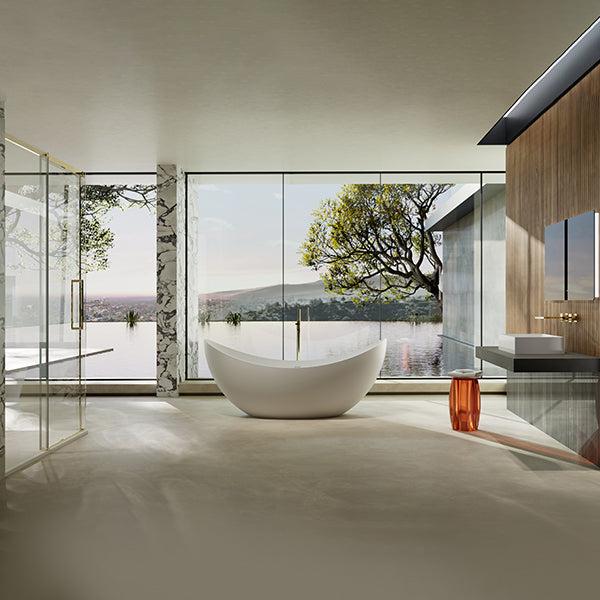 MonBlari TW-8618 Solid Surface Double Slipper Bathtub 1800mm