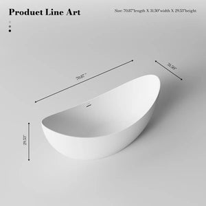 MonBlari TW-8618 Solid Surface Double Slipper Bathtub 1800mm