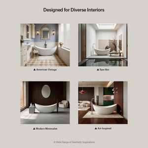 MonBlari TW-8618 Solid Surface Double Slipper Bathtub 1800mm