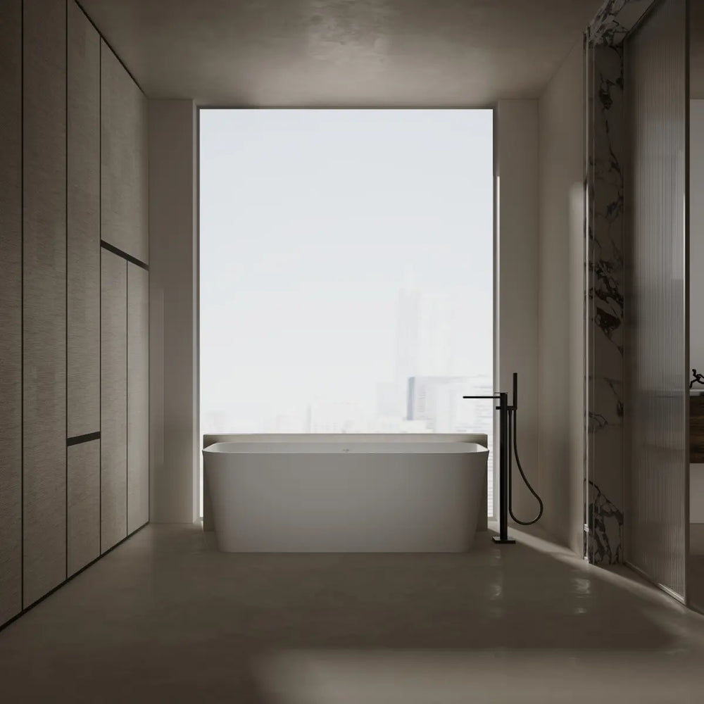 MonBlari TW-8622 Solid Surface Back-to-Wall Bathtub 1500mm - 1700mm