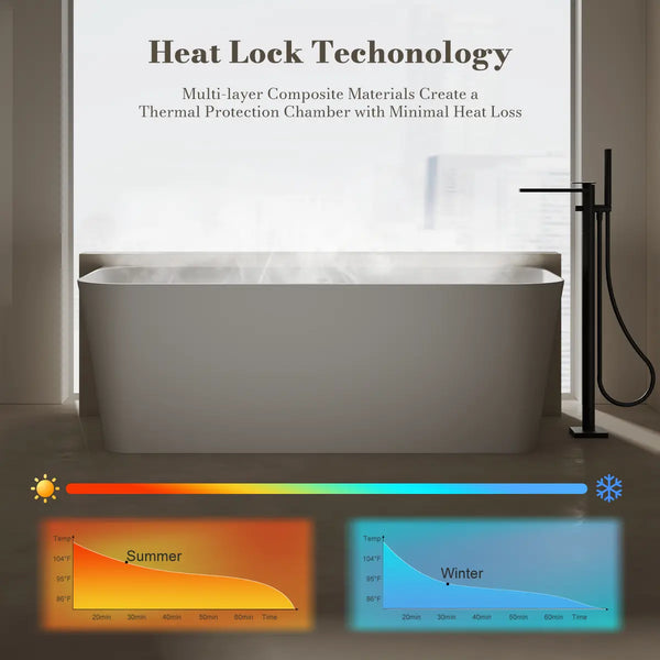 MonBlari TW-8622 Solid Surface Back-to-Wall Bathtub 1500mm - 1700mm