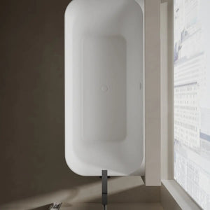 MonBlari TW-8622 Solid Surface Back-to-Wall Bathtub 1500mm - 1700mm