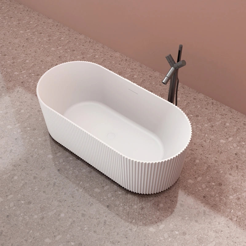 MonBlari TW-8681 White Solid Surface Freestanding Bathtub 1700mm