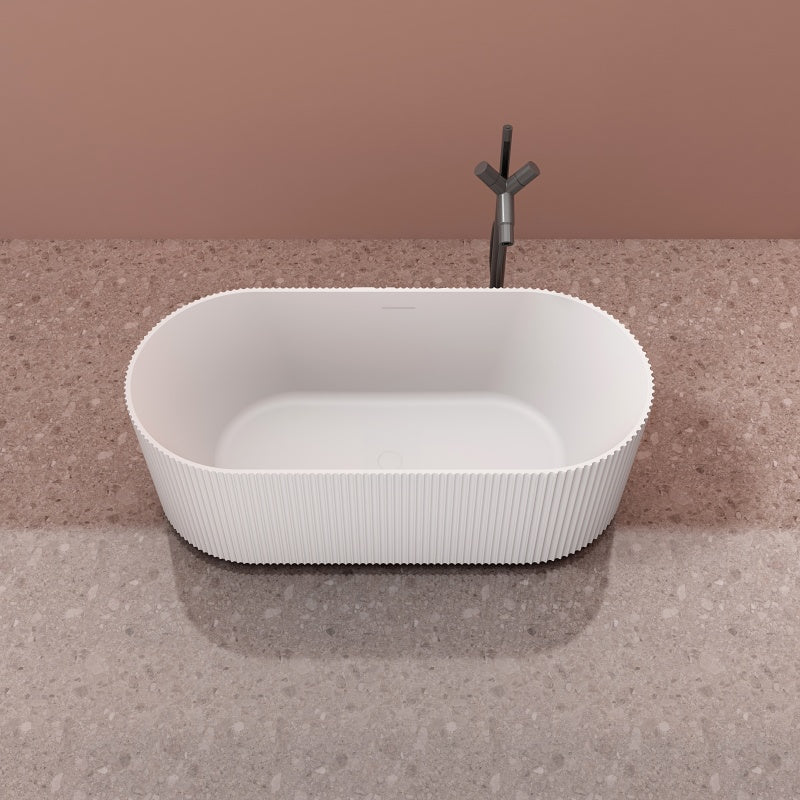 MonBlari TW-8681 White Solid Surface Freestanding Bathtub 1700mm