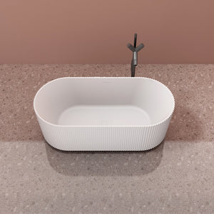 MonBlari TW-8681 White Solid Surface Freestanding Bathtub 1700mm