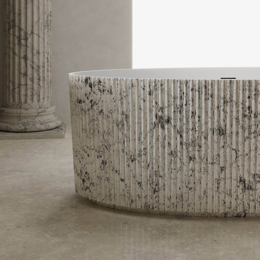 71 Inch MonBlari Solid Surface Freestanding Bathtub TW-8687S-MW TW8687SMW-FrontView