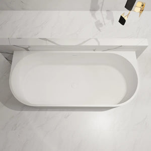 MonBlari TW-8706 White Solid Surface Back-to-Wall Bathtub 1700mm