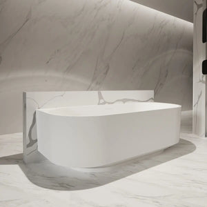 MonBlari TW-8706 White Solid Surface Back-to-Wall Bathtub 1700mm