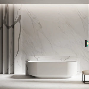 MonBlari TW-8706 White Solid Surface Back-to-Wall Bathtub 1700mm