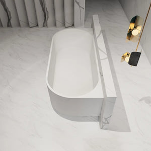 MonBlari TW-8706 White Solid Surface Back-to-Wall Bathtub 1700mm