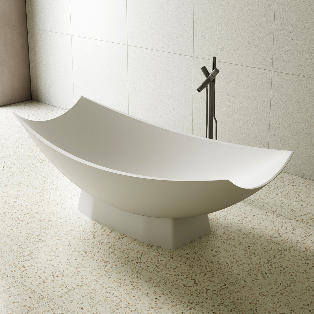 71 Inch MonBlari Solid Surface Freestanding Bathtub TW-8992-MW TW8992MW-FrontView