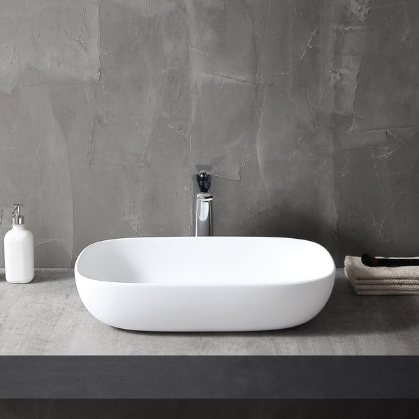 24 Inch MonBlari Solid Surface Vessel Bowl Sink Bathroom Sink-TW-A102-MW