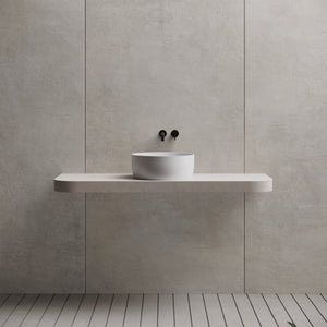 15.7 Inch MonBlari Solid Surface Vessel Bowl Sink Bathroom Sink TW-A105-FrontView