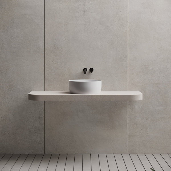 15.7 Inch MonBlari Solid Surface Vessel Bowl Sink Bathroom Sink TW-A105-FrontView