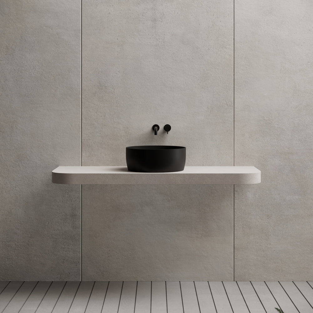 15.7 Inch MonBlari Solid Surface Vessel Bowl Sink Bathroom Sink TW-A105-FrontView