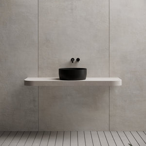 15.7 Inch MonBlari Solid Surface Vessel Bowl Sink Bathroom Sink TW-A105-FrontView