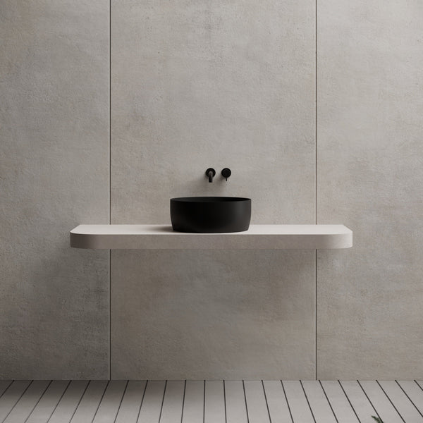 15.7 Inch MonBlari Solid Surface Vessel Bowl Sink Bathroom Sink TW-A105-FrontView