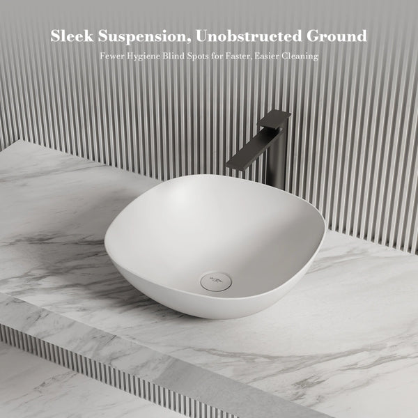 MonBlari TW-A106 Solid Surface Vessel Sink Bathroom Wash Basin 430mm