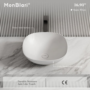 MonBlari TW-A106 Solid Surface Vessel Sink Bathroom Wash Basin 430mm