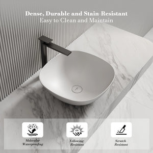 MonBlari TW-A106 Solid Surface Vessel Sink Bathroom Wash Basin 430mm